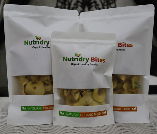 Nutridry Bites – 100% Organic and Slow Dried Dehydrated Apple Slices