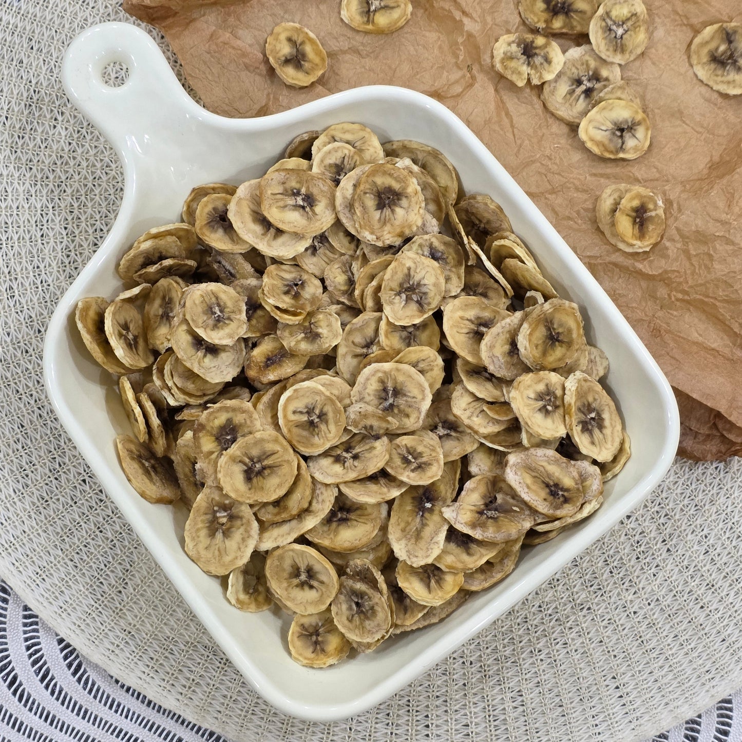 100% Organic Dry Banana Slices Sample